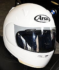 A white full coverage helmet makes you stand out in traffic