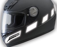 Reflective material on your helmet is good safety accent Reflective material on your helmet is good safety accent