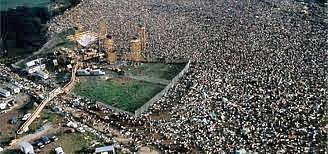 Woodstock seen from the air during the happening